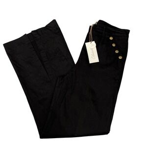 Cleobella Heather Slit Pants Black High Rise Wide Leg Women S Chic Preppy Office